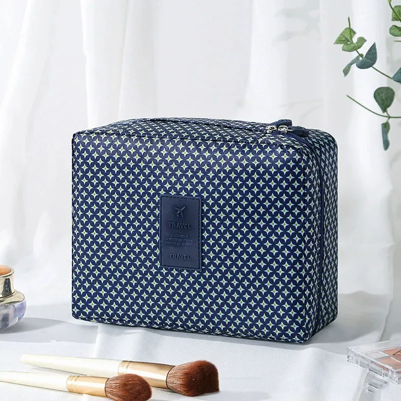 trousse de toilette de voyage à imprimé floral, organiseur de cosmétiques imperméable avec poignée pour femmes et filles