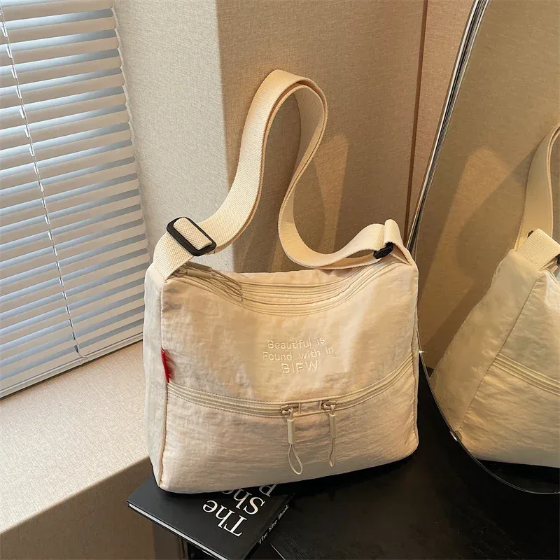 sac à main délavé pour femmes, pochette de voyage à la mode, multi-poches, imperméable, à bandoulière alertes onale, sacoche d'école douce et décontractée