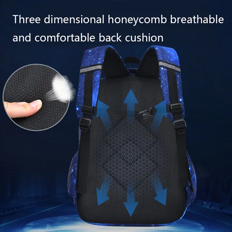 sac à dos pour adolescents, imprimé ciel étoilé, sac à bandoulière pour enfants, sac d'école étanche, sac à dos de sport et de voyage, plusieurs poches