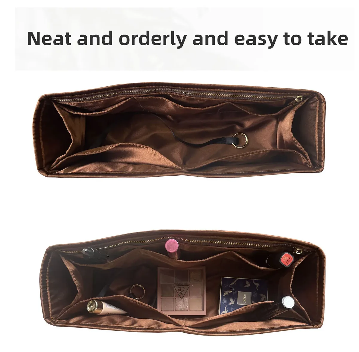 organisateur insérer acétate soie sac organisateur doublure protection maquillage pour 25 sac hobo stockage sac intérieur léger shaper