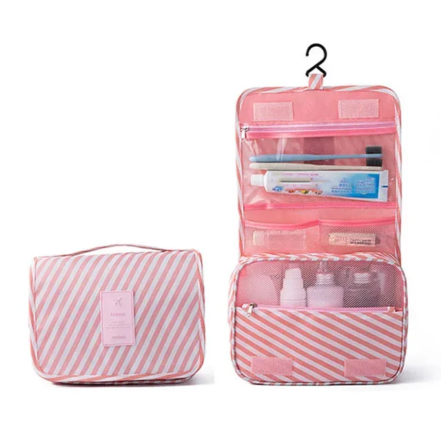 sac à cosmétiques pochette de voyage pour femmes articles de toilette imperméables organisateur de beauté dames salle de bain nécessaire sac de rangement de maquillage avec crochet de lavage