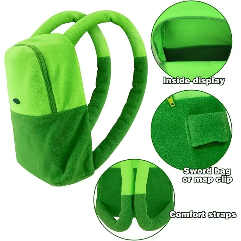 abrt-vert sac à dos de sport personnage d'anime dessin animé unisexe cosplay costume accessoires sac pour adulte utilisation quotidienne fête vert
