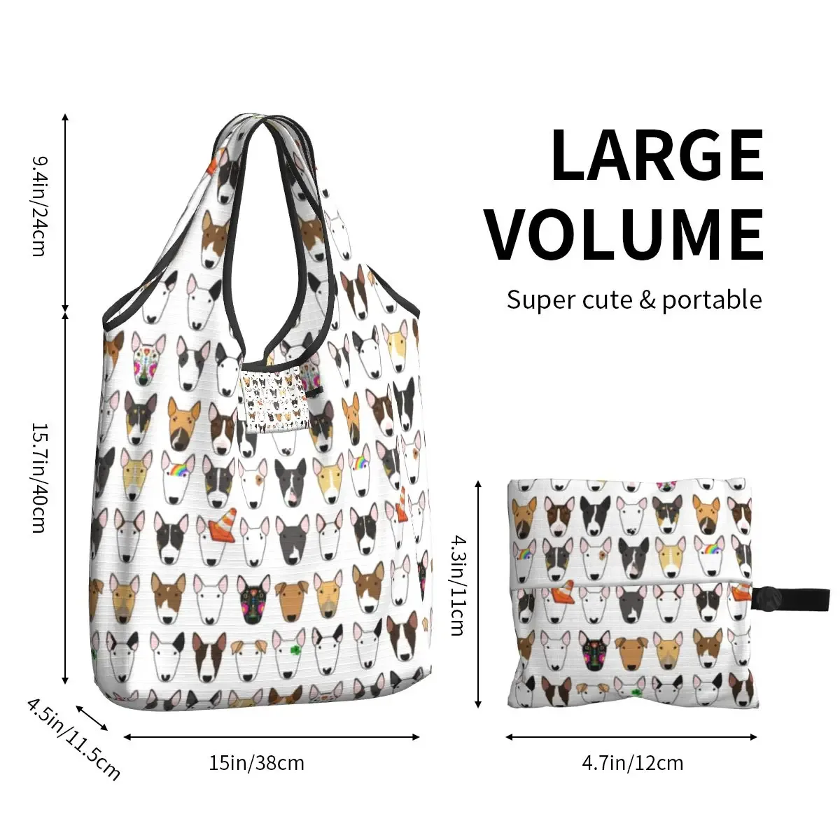 sacs fourre-tout à imprimé multi-taureaux, sacs à provisions portables, amoureux des chiens initiés, sac à main bull terrier, mode