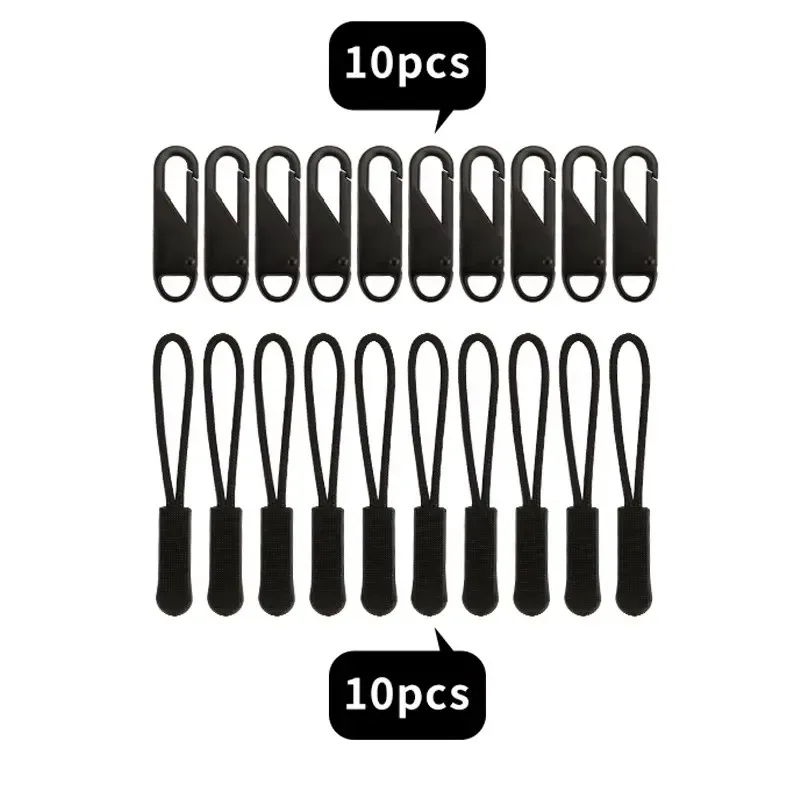 lot de 10/20 tirettes de fermeture éclair de remplacement avec rallonge de cordon pour sacs à dos, vestes, bagages, sacs à main
