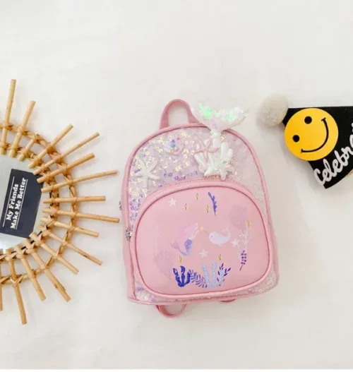 sac à dos personnalisé à paillettes sirène avec nom brodé, sac à dos personnalisé pour enfants, sac d'étudiant de maternelle
