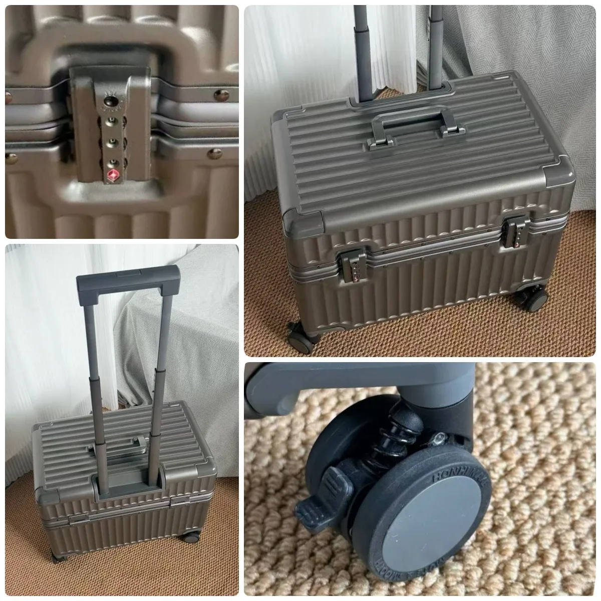 valise à roulettes à ouverture par le haut 18/20 pouces, bagage cabine pour photographe, en polycarbonate avec cadre en alliage d'aluminium et serrure tsa