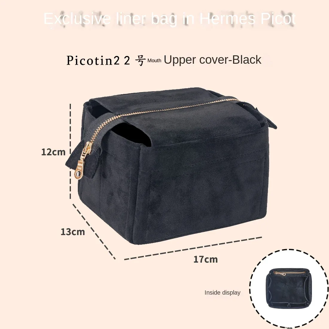 convient pour h picotin 18 22 sac à main de rangement robee moelleux insérer organisateur pour sac à main de luxe sac cosmétique organisateur voyage maman sac
