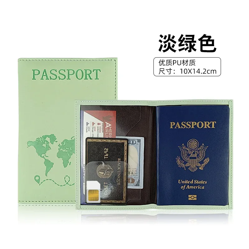 cadenas protegepasseport pu motif carte monde couleur kaki gris noir bleu orange vert rose beige rouge usagevoyage sécuritédocument important protectionidentite voyage croisiere transport international