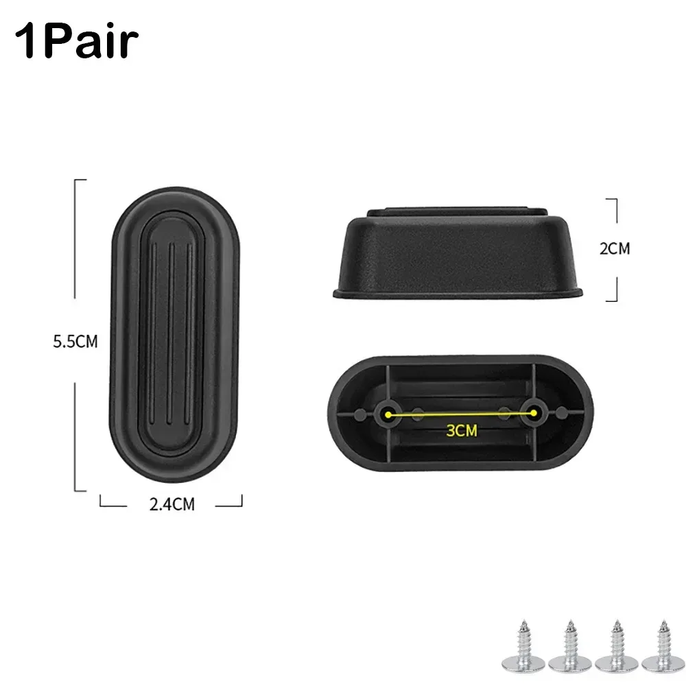 patins de protection en plastique noirs pour bagages avec vis, support inférieur de valise, pièce de rechange universelle pour toutes les valises