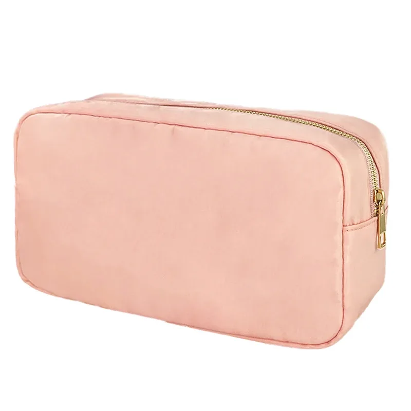 trousse de toilette en nylon personnalisée pour femme et fille, poudres cosmétique de voyage, fermeture éclair, document solide, trousse de maquillage personnalisée, diy