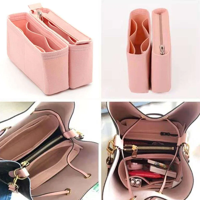 convient pour neonoe seau feutre tissu insérer sac organisateur maquillage sac à main organisateur voyage sac à main intérieur sacs à cosmétiques portables