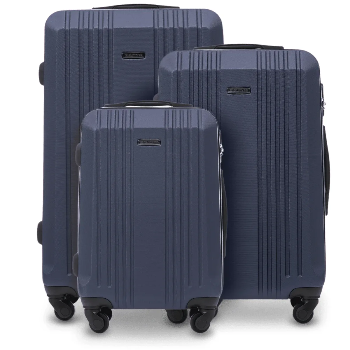 ensemble de 3 valises rigides xl 20 ", 24 ", 28 " (75x47x28 cm/66x42x24 cm) et valise cabine 55x35x22 cm kestrel abs+, avec poignée télescopique réglable et 4 roues pivotantes à 360°. ° serrure à code, bagage à main rose doré/champagne/jaune/bleu marine/noir