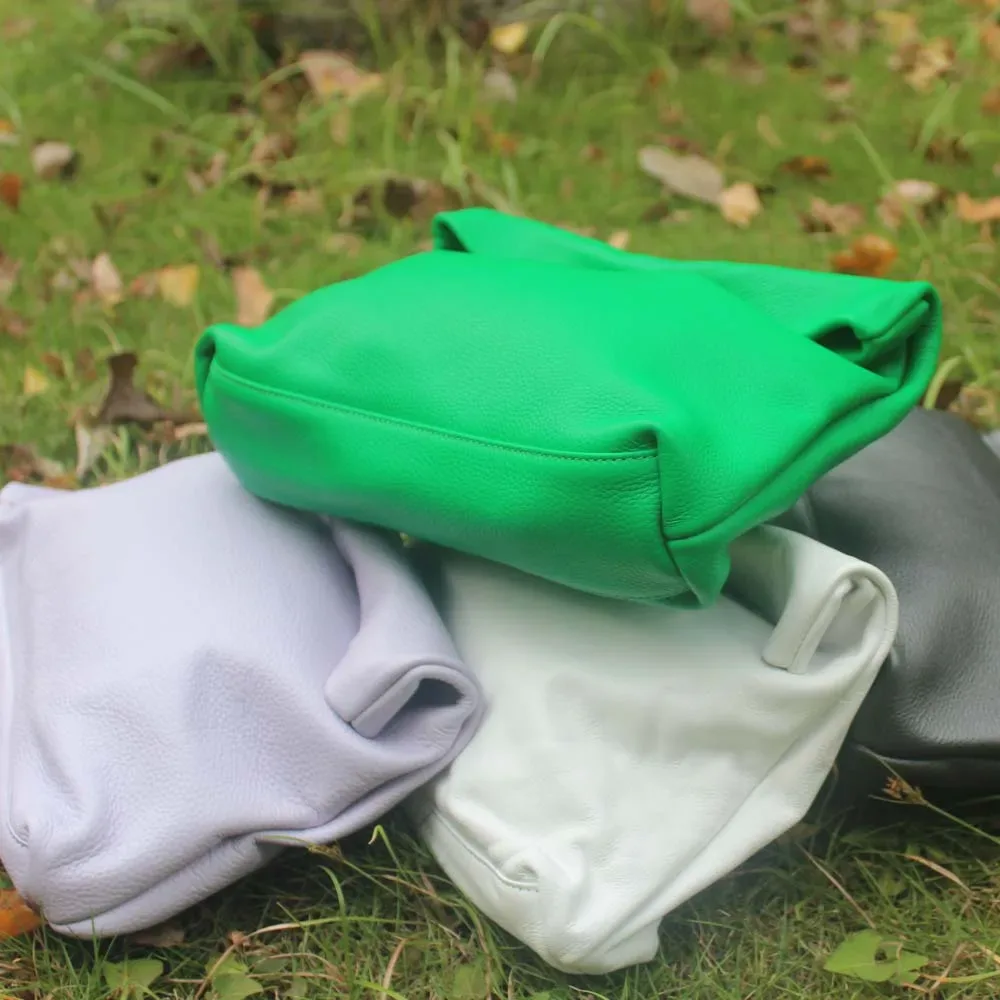 sac à main en cuir de vachette 100% authentique, sac à main pliable de haute qualité pour femmes, sac à main de créateur simple avec poignée magnétique