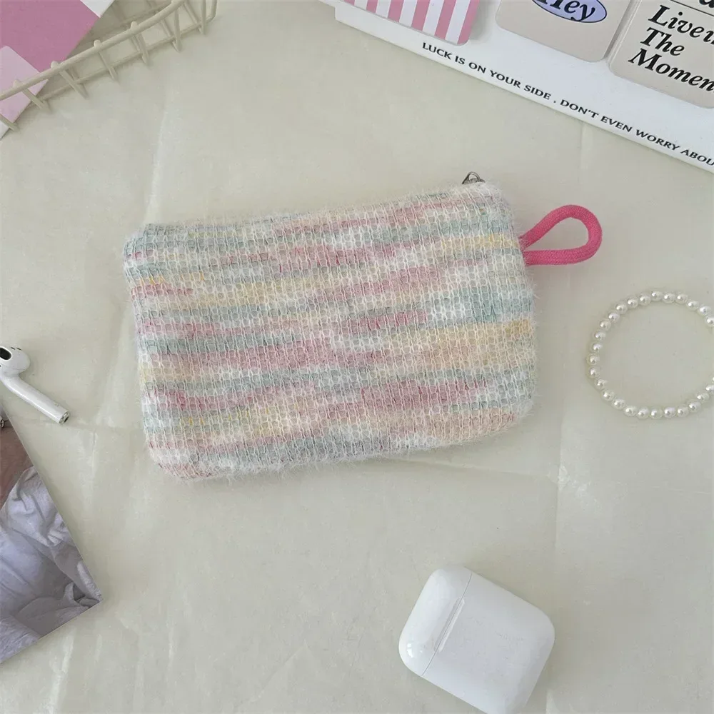 coeur imprimé mignon petit rouge à lèvres sac cosmétique voyage maquillage organisateur toilette sac de rangement pochette porte-carte sac à main sacs