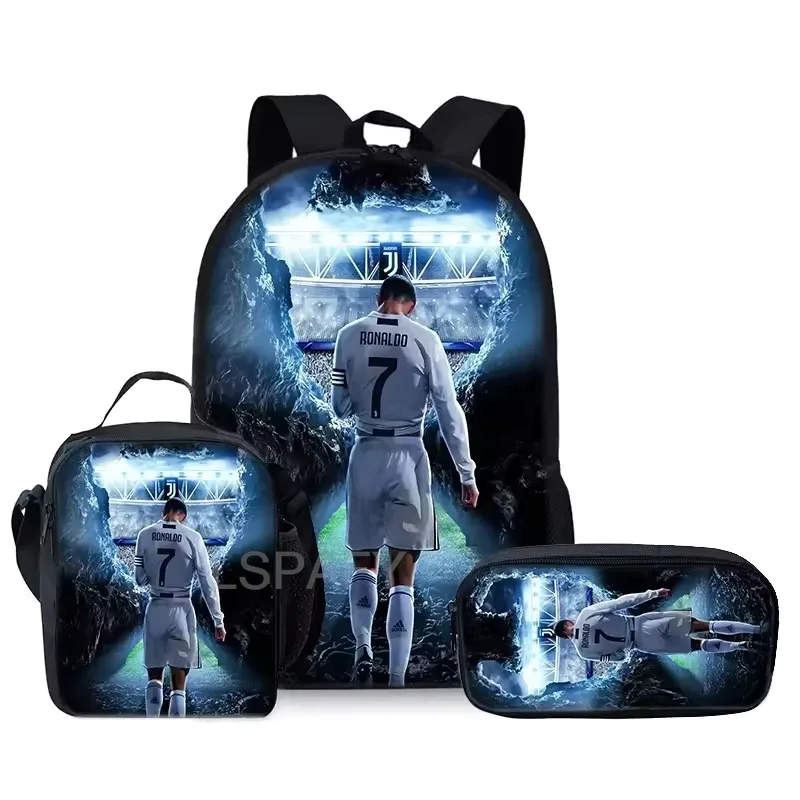 sac dos nylon imprimé cristiano ronaldo multicolore noir unisexe grande capacité pochette sacs associés