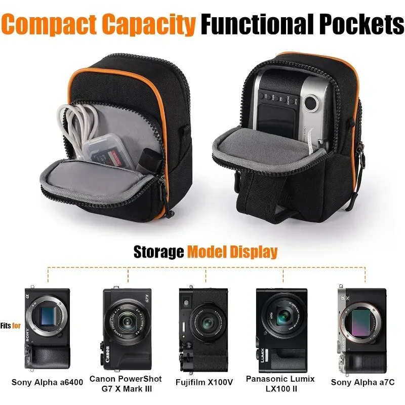 sac à bandoulière compact pour appareil photo numérique cwatcun, sac de protection portable pour appareil photo, sac de taille léger pour photographie