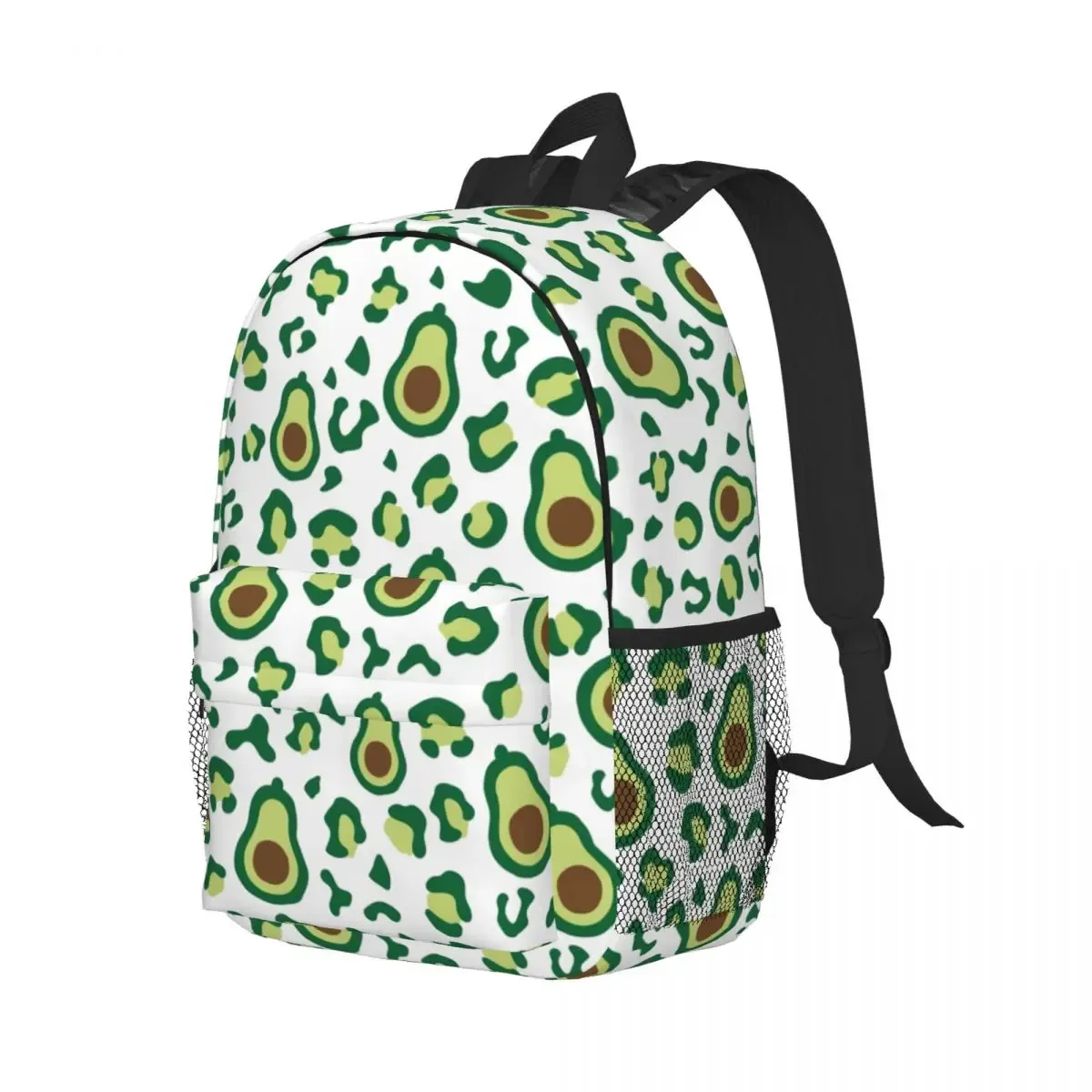 sac à dos à motif léopard avocat vert pour hommes et femmes, cartable pour étudiants, convient aux sacs pour ordinateur portable 15 pouces