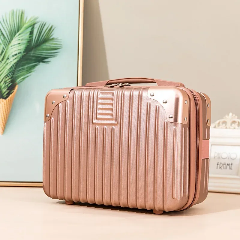 mini valise cosmétique étanche à la main pour enfants, valise d'embarquement légère, trousse de maquillage, 14"