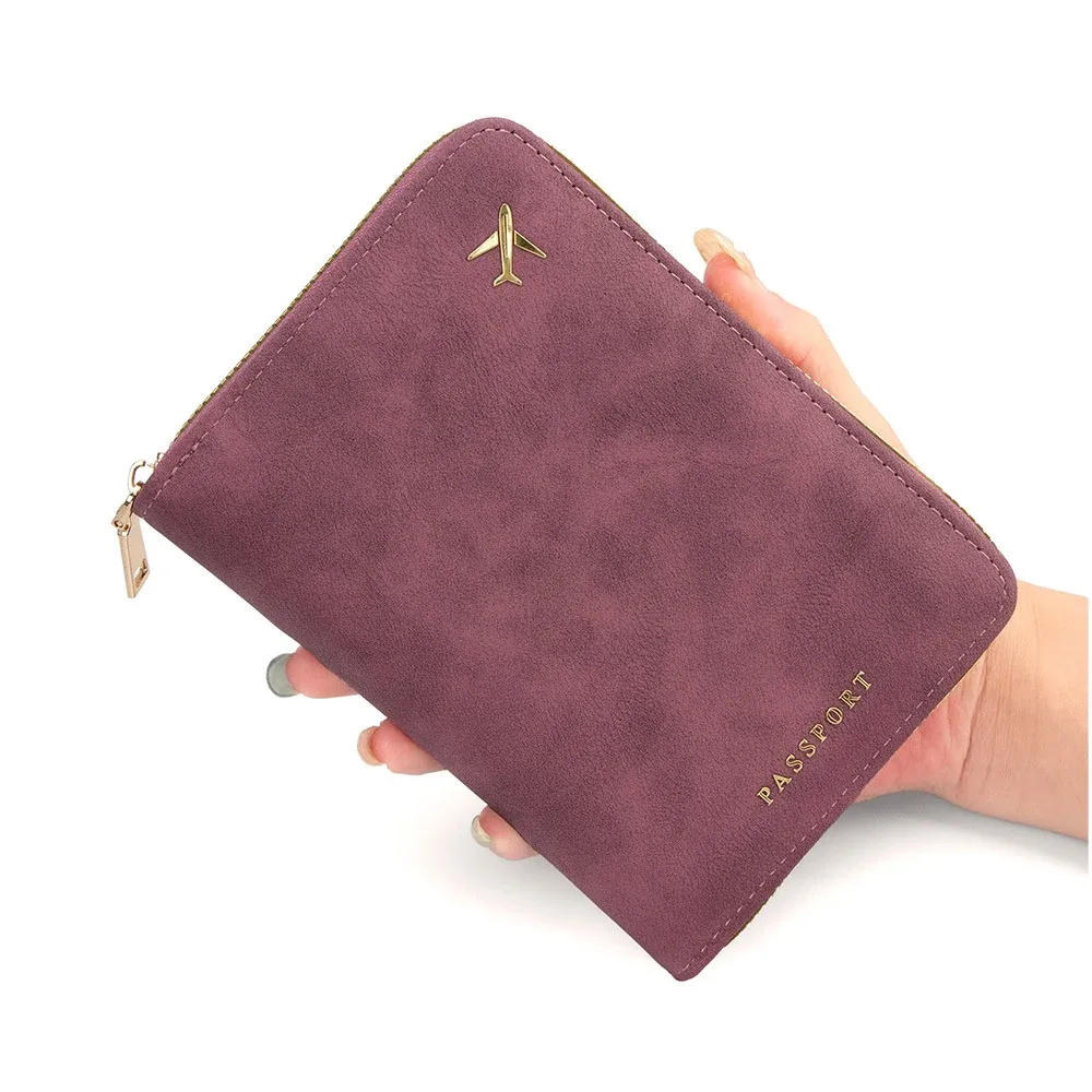 étui de passeport rfid anti-magnétique personnalisé avec fermeture éclair pour voyage, porte-passeport, sac de rangement de documents multifonctionnel