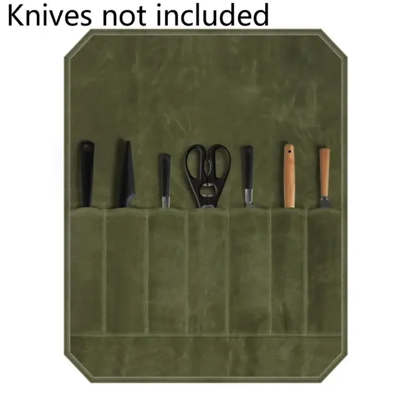 étui à couteaux de chef en toile cirée, plusieurs compartiments, sac de rangement durable pour outils de cuisine, étui de transport pour la cuisine à domicile et en extérieur