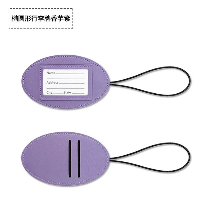 étiquette de bagage en cuir pu, mini, mignonne, pour nom, identification, carte d'embarquement, accessoires de voyage