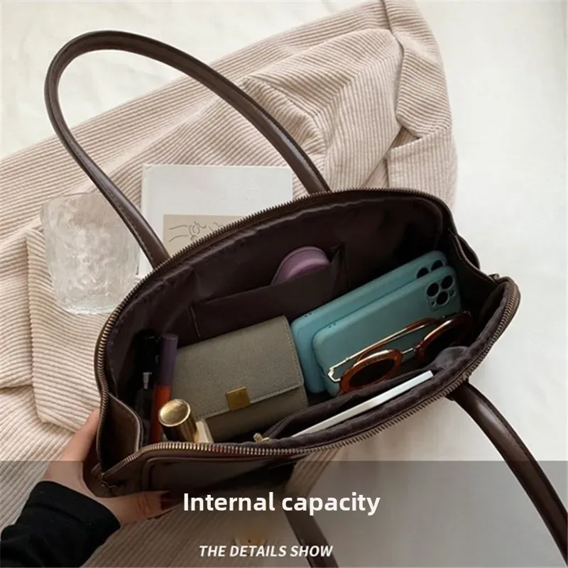 sac à main en cuir classique, sac rétro simple à porter sous le bras, sac fourre-tout élégant et stylé pour femme, sac à bandoulière polyvalent pour tous les jours