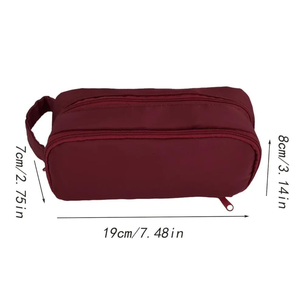 sac à cosmétiques double couche en nylon, organisateur de maquillage de voyage, trousse de toilette de grande capacité, trousse à crayons multifonction, porte-pinceaux