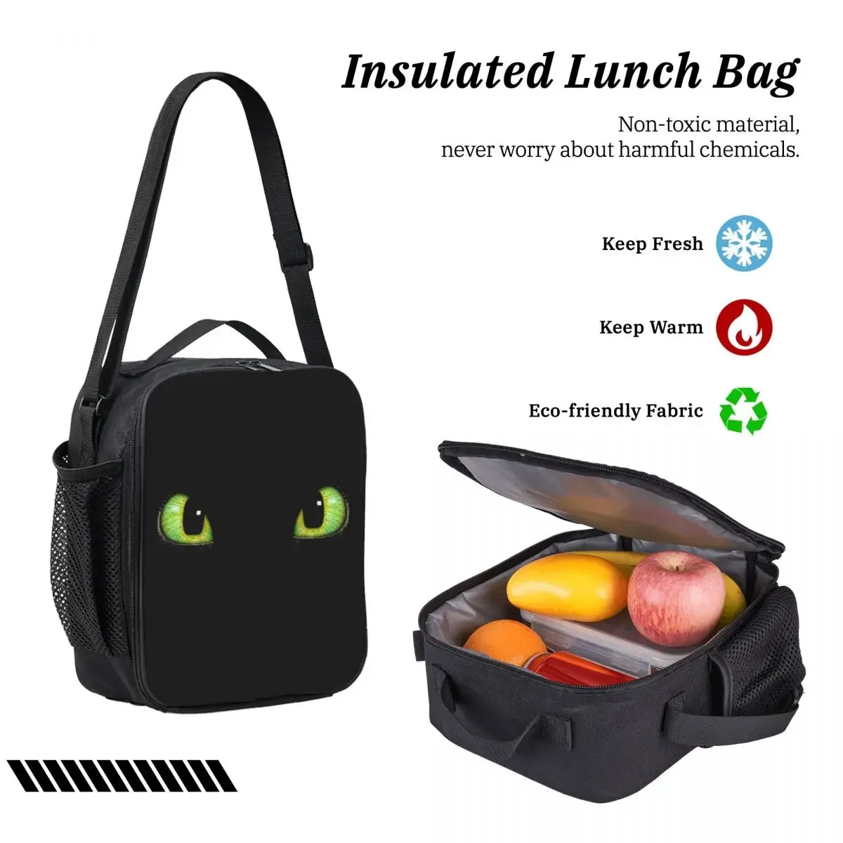 sac à dos yeux sans dents pour étudiants, garçons et filles, sac d'école, sacs à bandoulière pour ordinateur, sac à déjeuner isolé 3ps, trousse à crayons