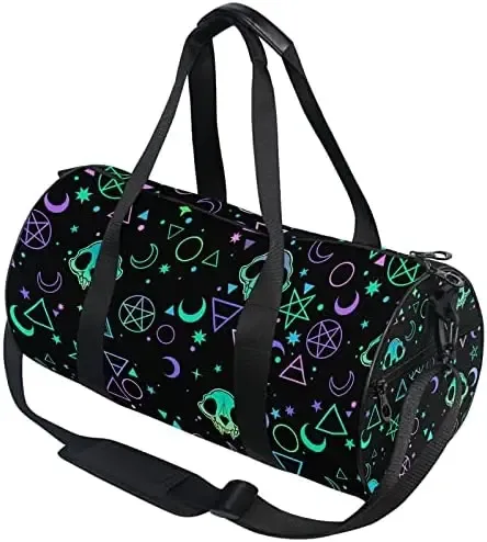 sacs de sport black skull moth pour hommes et femmes, crânes magiques, sac de sport, bagages de voyage, sacs de nuit