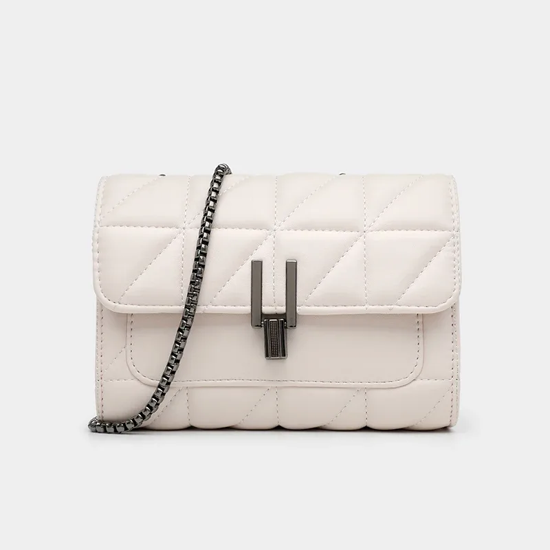 sac à main de luxe noir pour femme en cuir pu, sac bandoulière messager matelassé à carreaux avec pompon, de marque