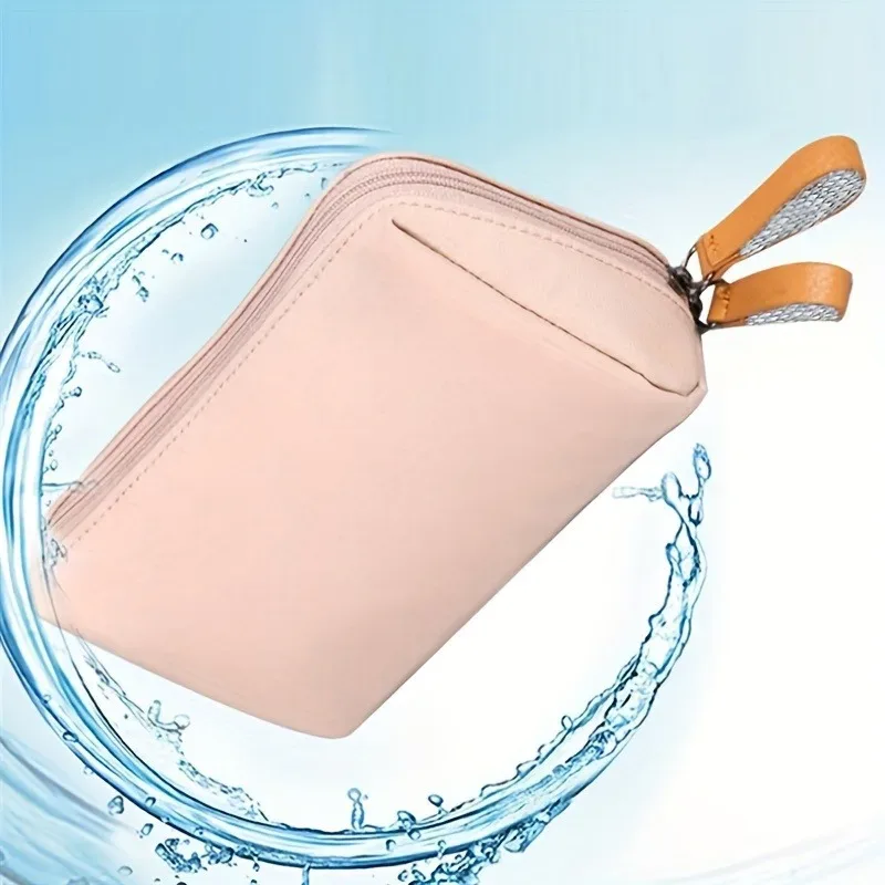 trousse de maquillage pour femmes compacte, portable et étanche, structure en polyester durable, mini trousse de maquillage inodore, 1 pièce