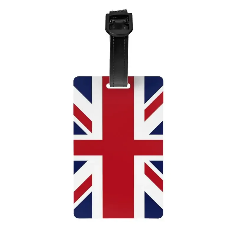 étiquette de bagage rétro union jack avec porte-carte de nom et couverture de confidentialité, étiquette d'identification pour sac de voyage, valise, drapeau du royaume-uni, étiquette d'embarquement.