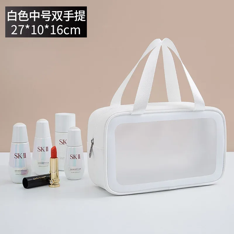 nouvelle trousse de toilette et de maquillage transparente imperméable à grande capacité, épaissie, sans logo, pour voyage, multi-usage, portable, cosmétique