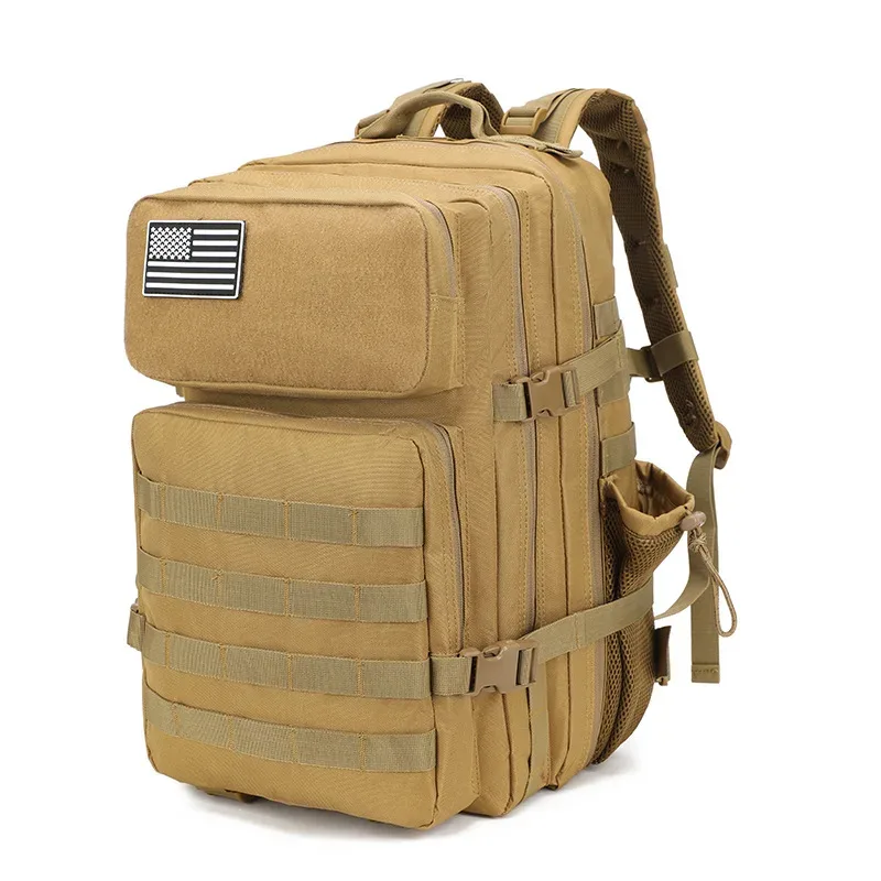 sac dos polyester noir motif bandes verticales poches ouvertes poche intérieure zippée bandoulière arquée escalade camping randonnée