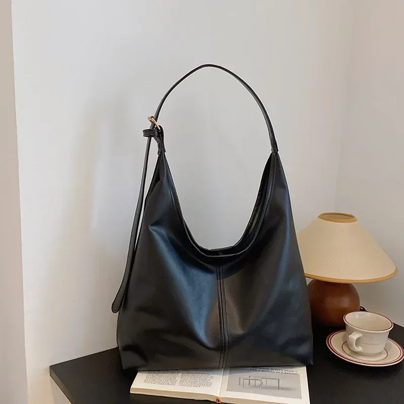 nouveau sac fourre-tout rétro pour femmes, grand sac à bandoulière, sac de navetteur simple, sac fourre-tout fait main