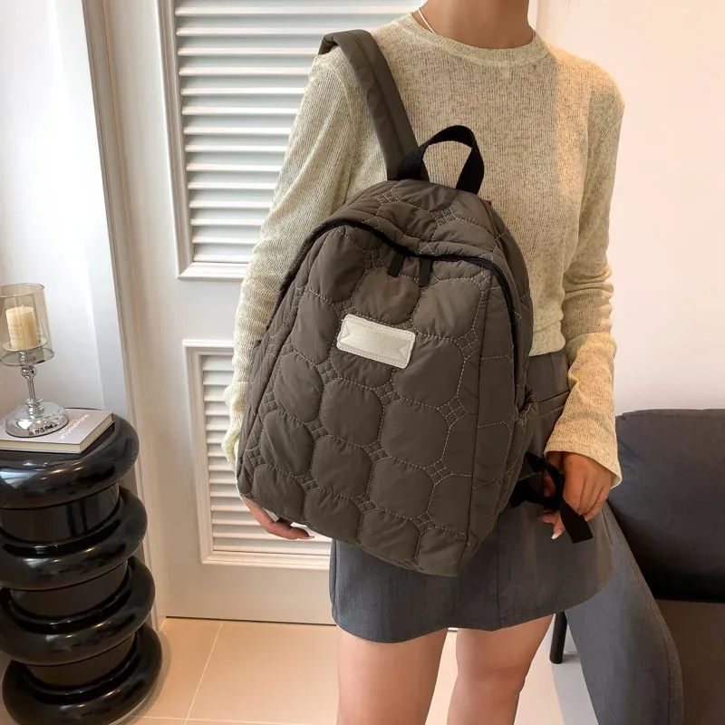 sac à dos ultraléger en coton pour femme, sac à dos scolaire, sac de voyage léger, tendance de la mode, espace chaud vers le bas, hiver