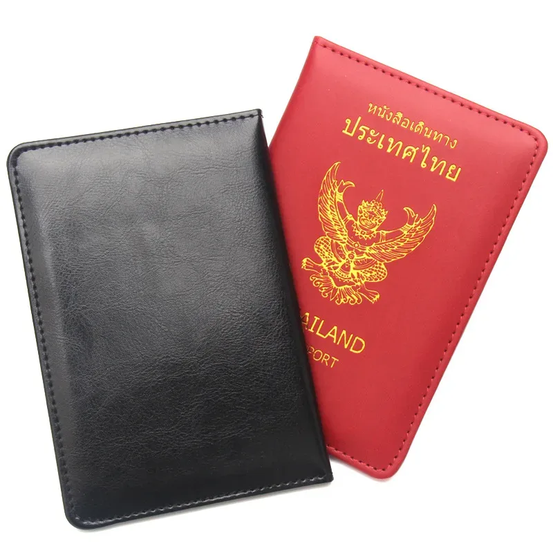 couverture de passeport thaïlandais en cuir pu, portefeuilles de protection pour passeport, porte-documents de voyage pour thaïlandais