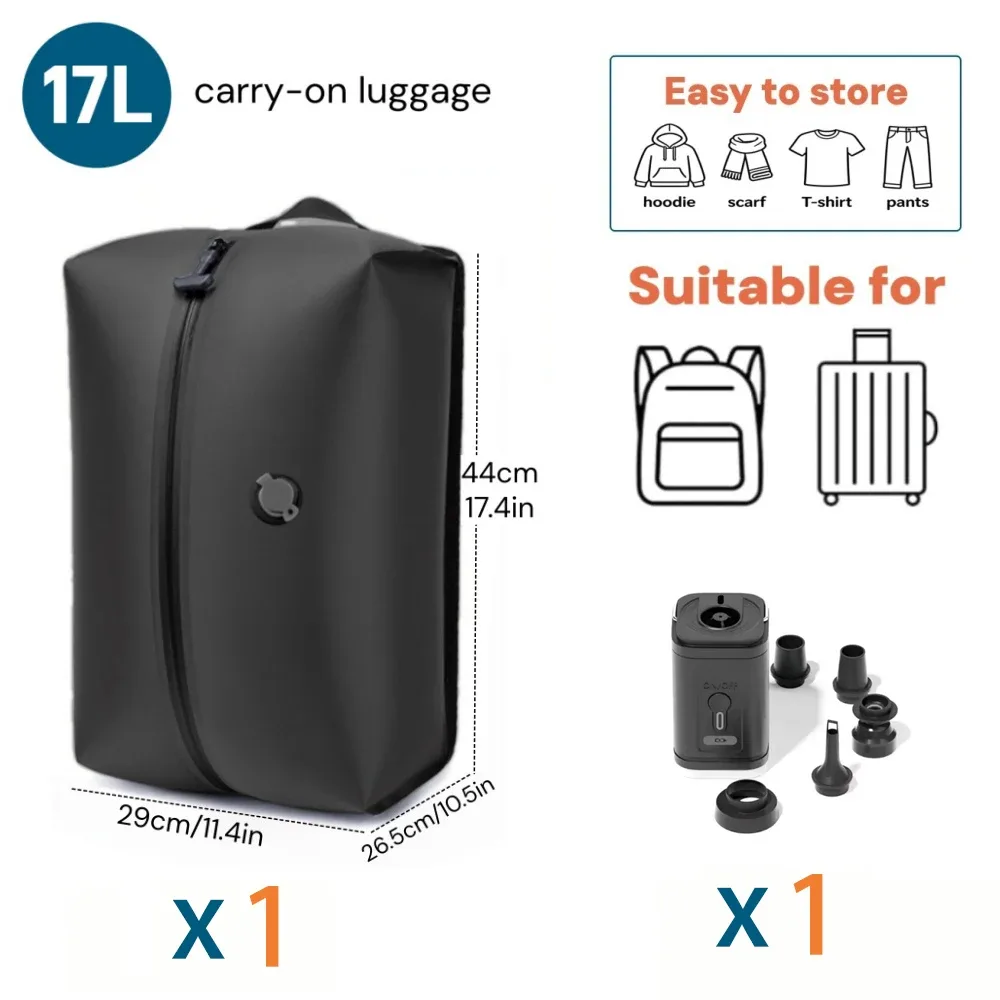 sac rangement voyage polyester tpu noir compression vide économiseur espace pliage portable voyage affaires plein air