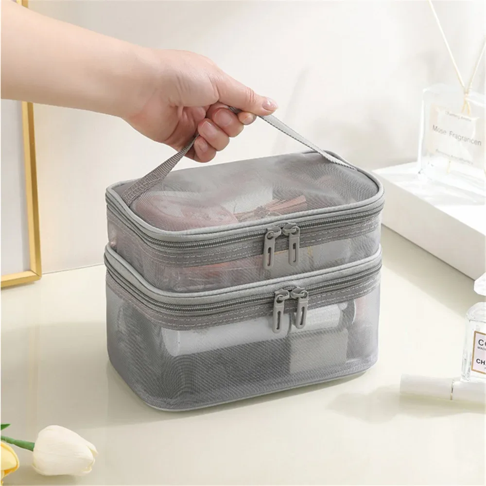 sac de rangement en maille de grande capacité, sac de tri pour cosmétiques/articles de toilette, voyage, rentrée scolaire, noël, cadeau de vacances