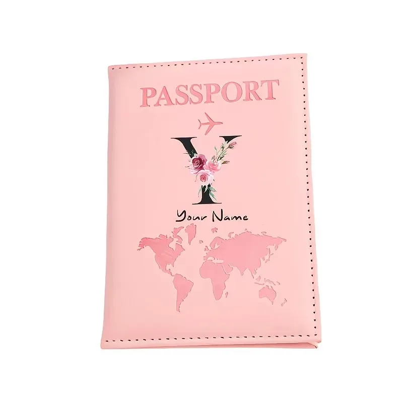 étui de passeport personnalisé, cadeau de voyage personnalisé avec nom/texte pour hommes, femmes, voyageurs - portefeuille porte-passeport léger et à fermeture ouverte