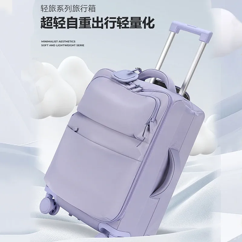 valise à roulettes, nouvelle valise de cabine pour femmes 2025, valise en tissu ultra-légère de 20 pouces, valise de voyage à code, roues universelles