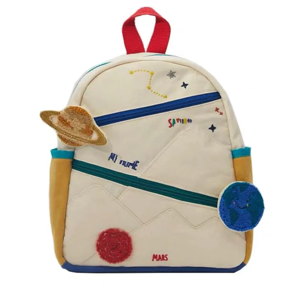 nouveaux sacs à dos de mode décontractés pour enfants planète ornement colorblock deux épaules sacs bébé filles contraste couleur petit sac