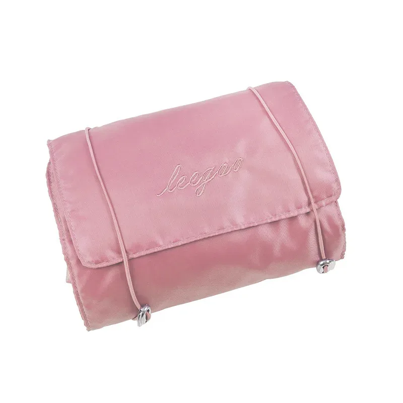 nouveau sac de maquillage pour femmes 4 en 1, sacs de rangement pliables et détachables en maille de nylon, sac de toilette cosmétique de voyage portable de grande capacité