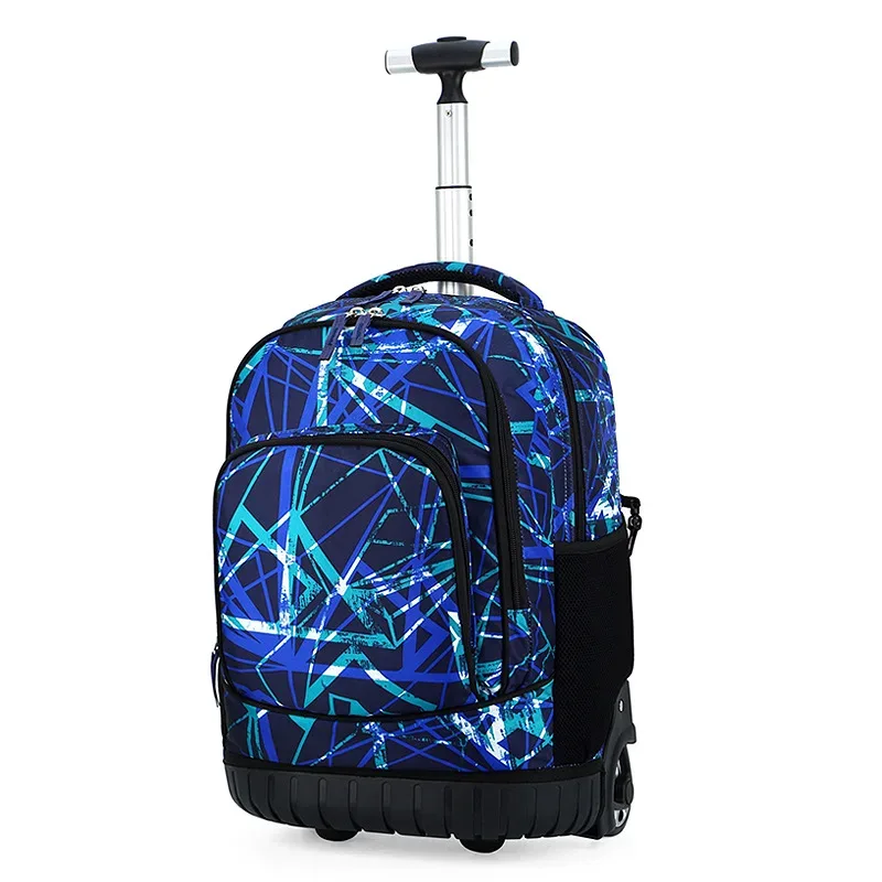 sac dos oxford cloth motifs animaux rose violet bleu format rectangulaire roulettes fixes usage école voyage