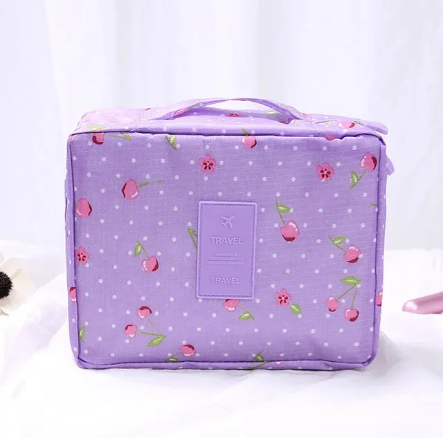 sac de maquillage de voyage multifonctionnel pour filles, organisateur de cosmétiques portable imperméable avec plusieurs compartiments pour femmes