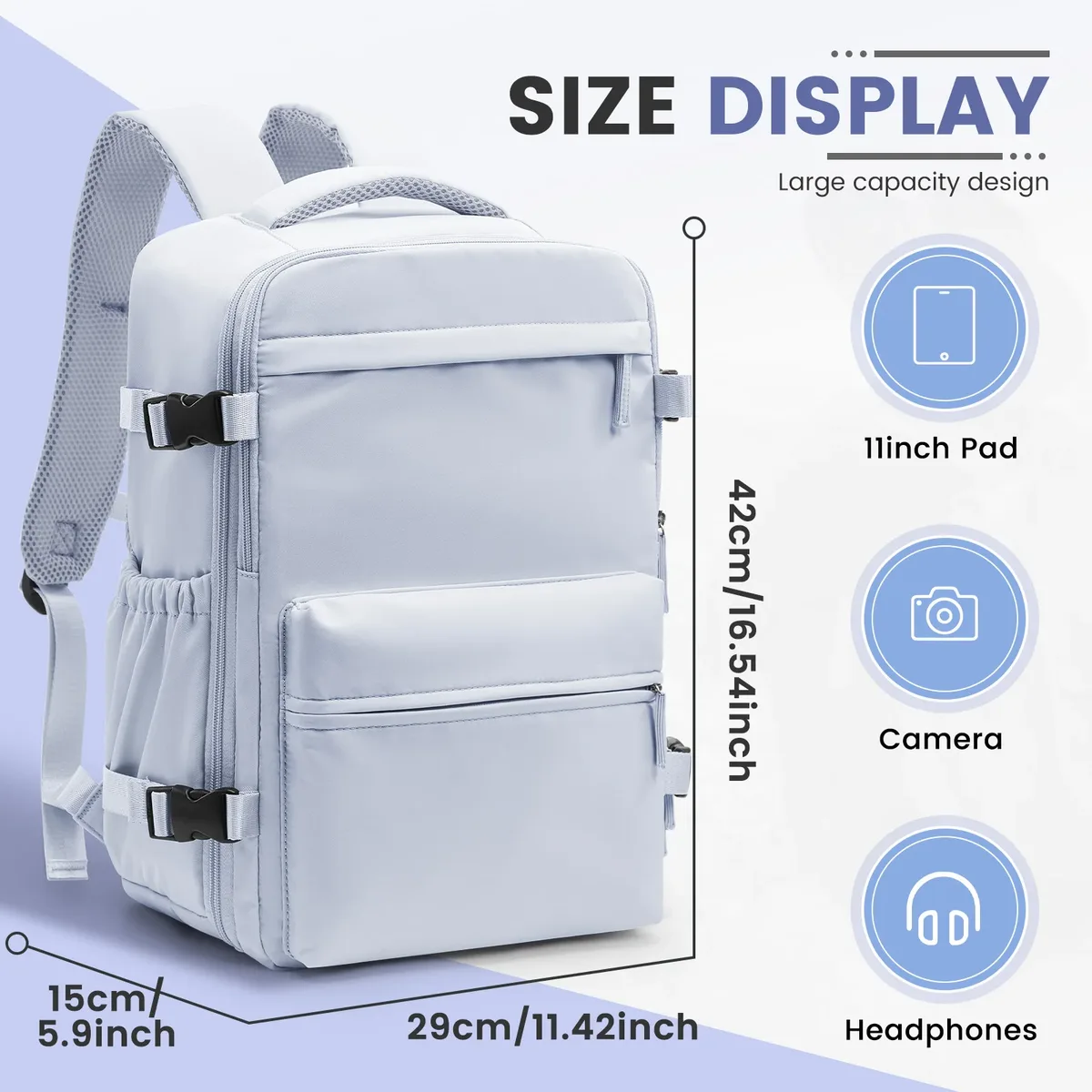 sac de cabine ryanair 40x30x20, sac à dos de compression sous vide pour homme, bagage à main, sac à dos pour ordinateur portable, sac de rangement sous vide pour vêtements 42x29x15