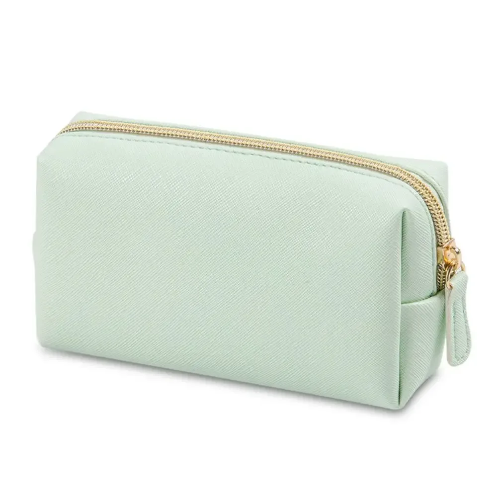 sacs de maquillage de couleur unie, pochette de toilette à fermeture éclair, couleur crème, sac de toilette pour femmes, sacs de rangement coréens, organisateur de voyage, sacs à cosmétiques