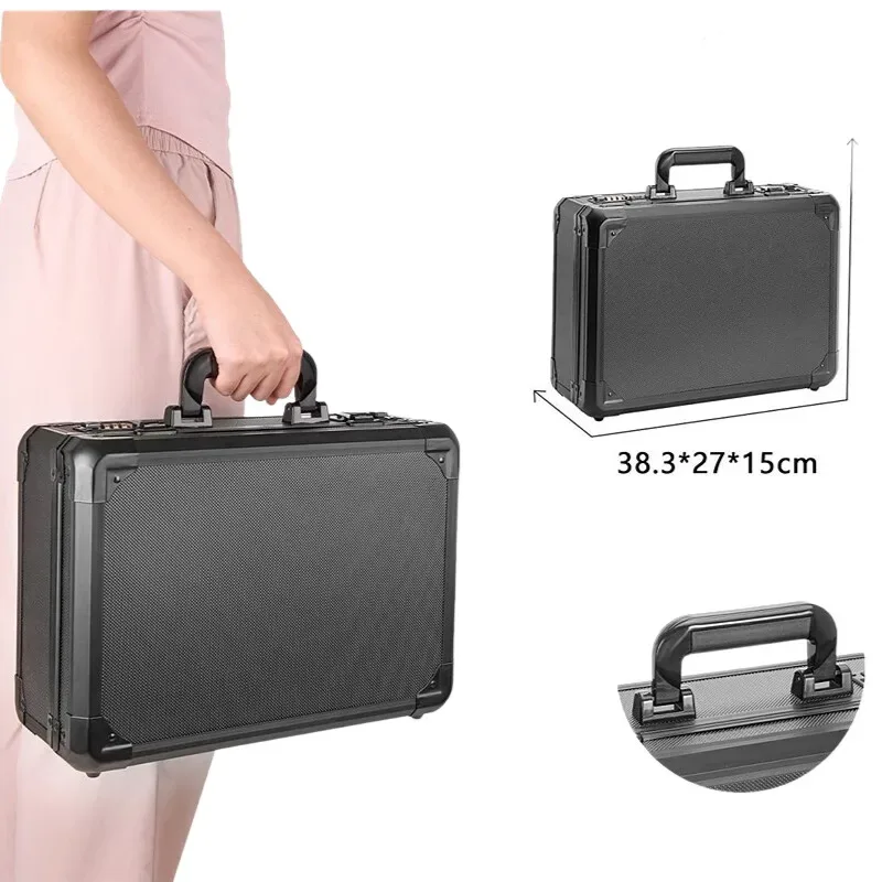 organisateur voyage plastique pvc noir robuste poignée intégrée cadenas combiné compact transport accroche main unisexe