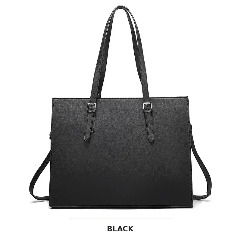 sac pour ordinateur portable pour femme, en cuir croisé, multi-compartiments, mallette d'affaires, grand sac fourre-tout à bandoulière