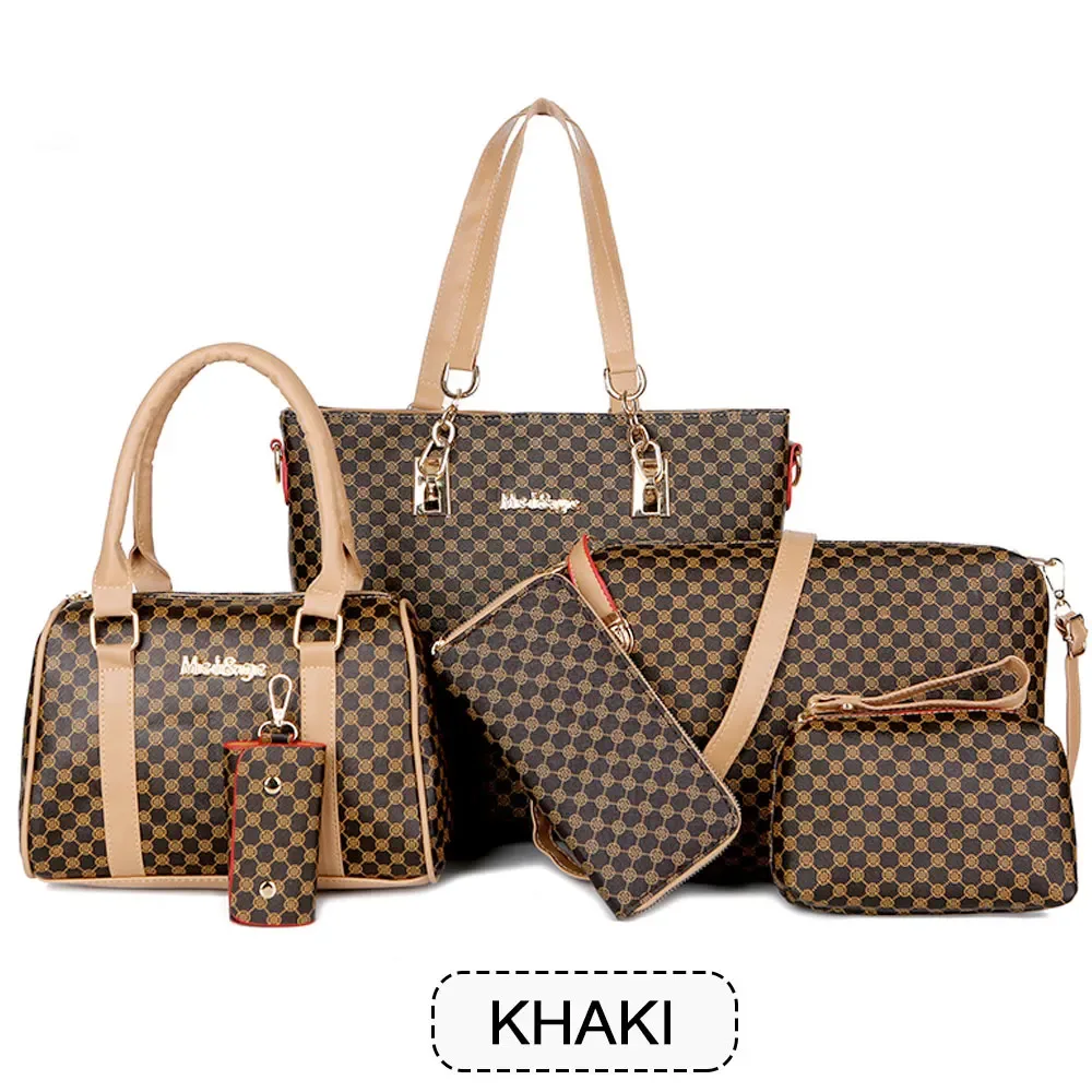 ensemble de sacs fourre-tout de grande capacité pour femmes, 6 pièces, sac à bandoulière tendance, sac à bandoulière minimaliste imprimé floral, sacs à main pour femmes